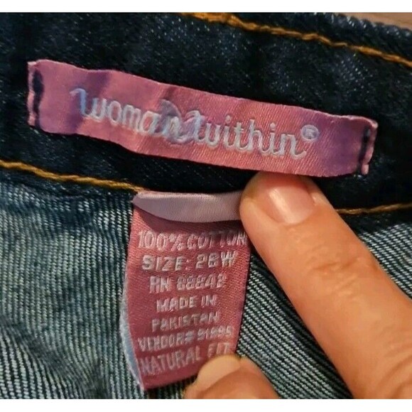 NWOT Woman Within 26W Dark Wash Plus Size Jeans Straight - Picture 3 of 6